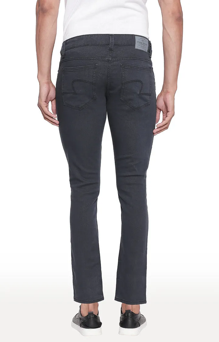 Spykar Men Dark Grey Solid Tapered Fit Jeans