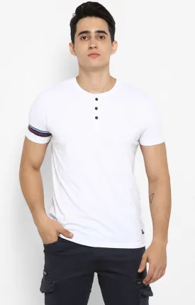 Spykar Men White Cotton Printed Half Sleeve T-Shirt