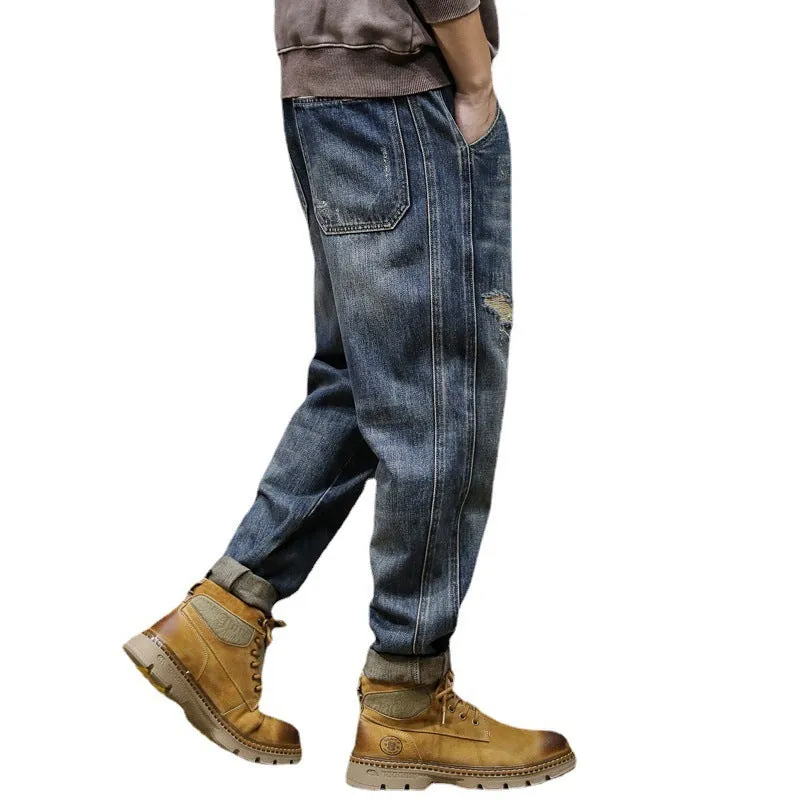 Straight leg Loose fit Vintage Jeans For Men