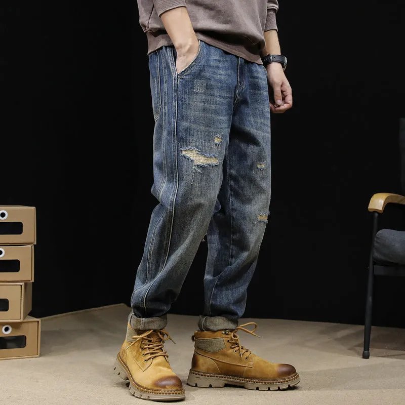 Straight leg Loose fit Vintage Jeans For Men