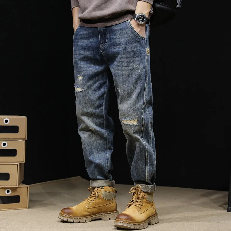 Straight leg Loose fit Vintage Jeans For Men