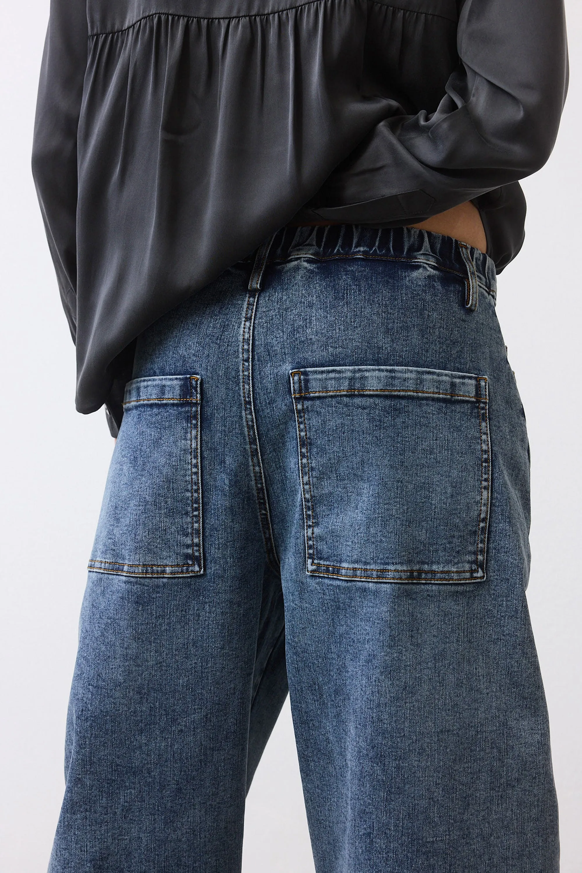 The Petite Slouchy Denim Pants