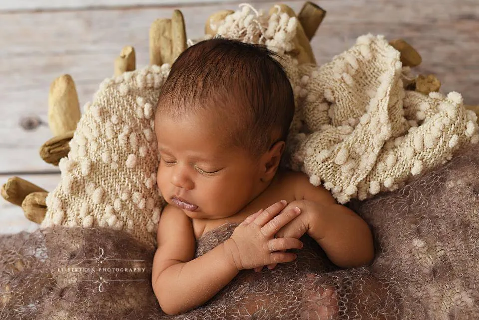 Toffee Brown Sunflower Mohair Knit Baby Wrap