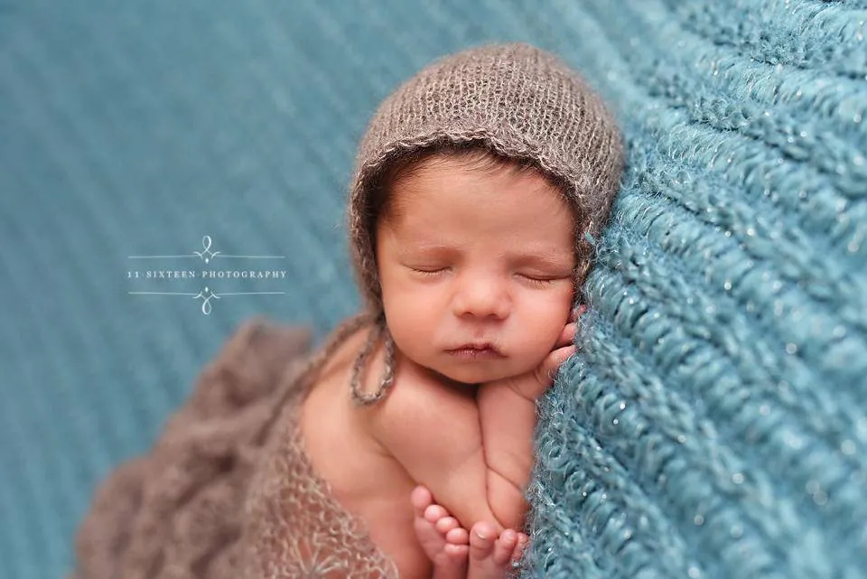 Toffee Brown Sunflower Mohair Knit Baby Wrap