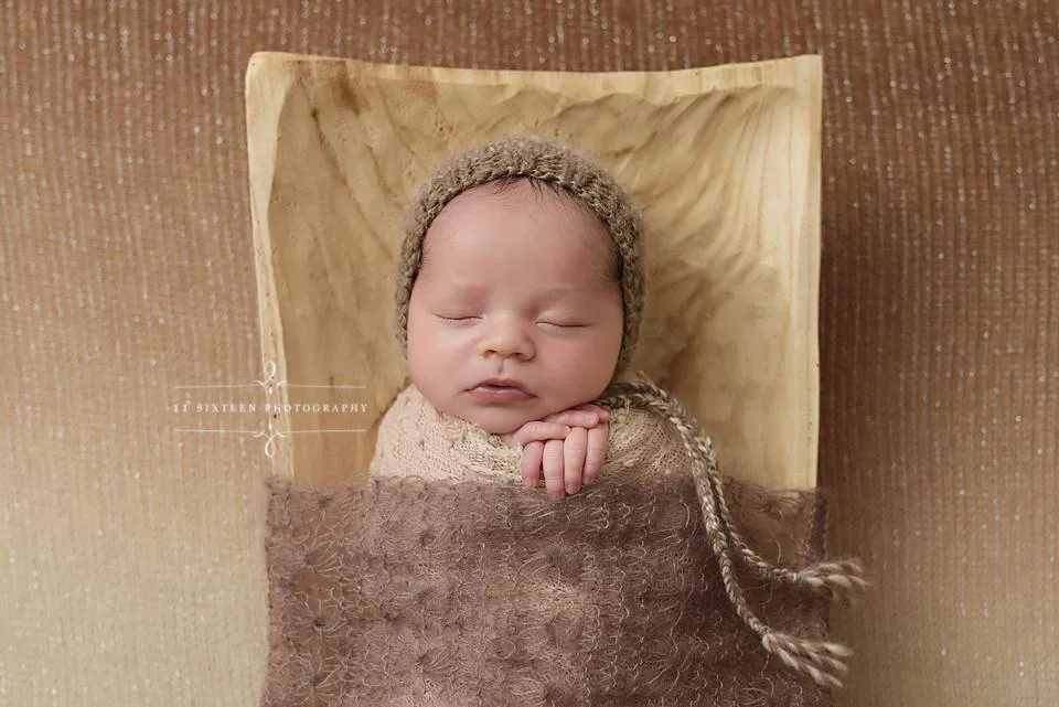 Toffee Brown Sunflower Mohair Knit Baby Wrap