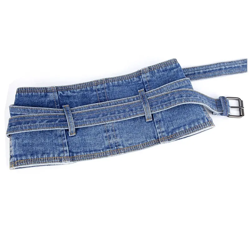 Trendy Denim Waist Buckle Belt