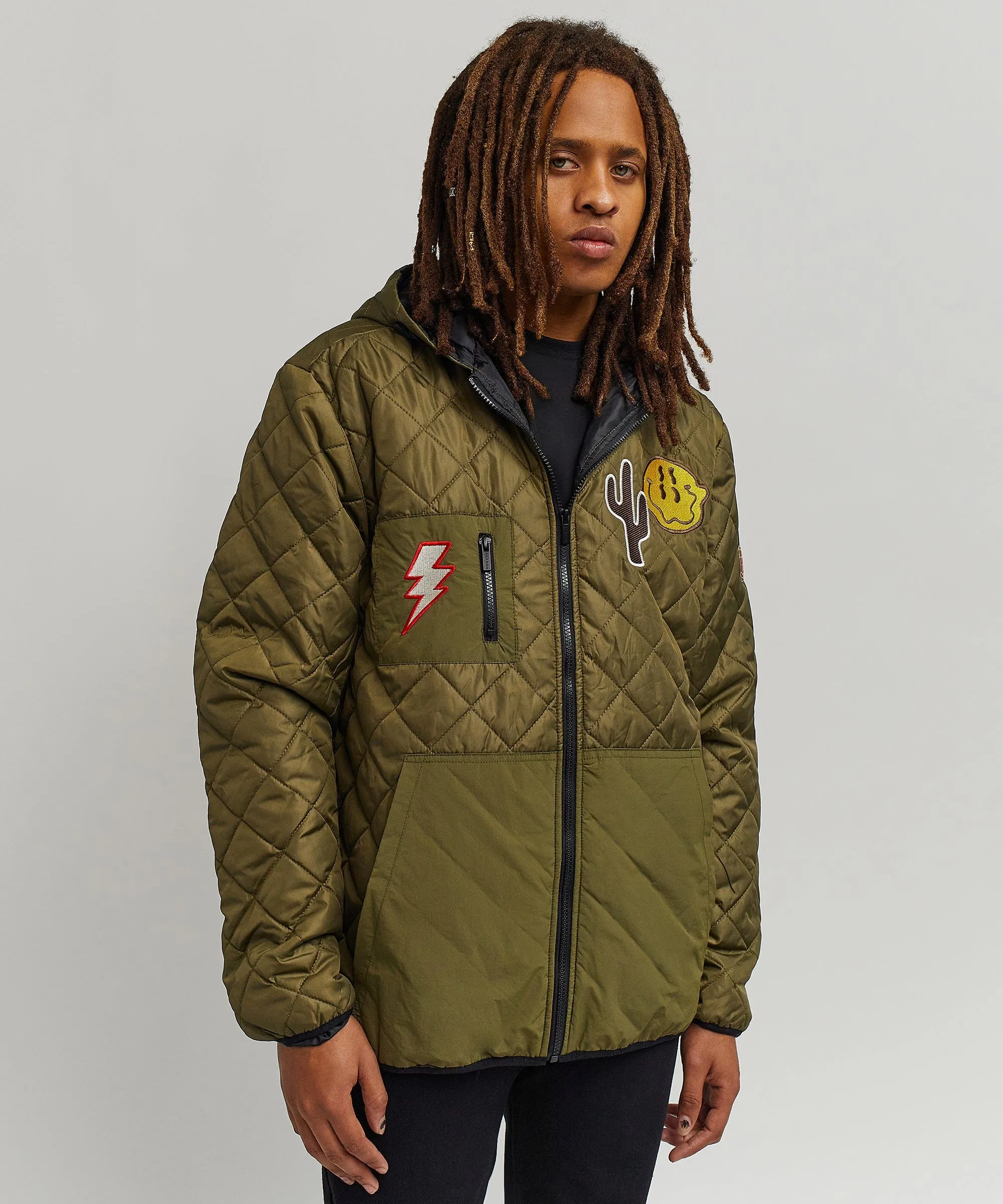 Vibes Quilted Nylon Zip Up Jacket