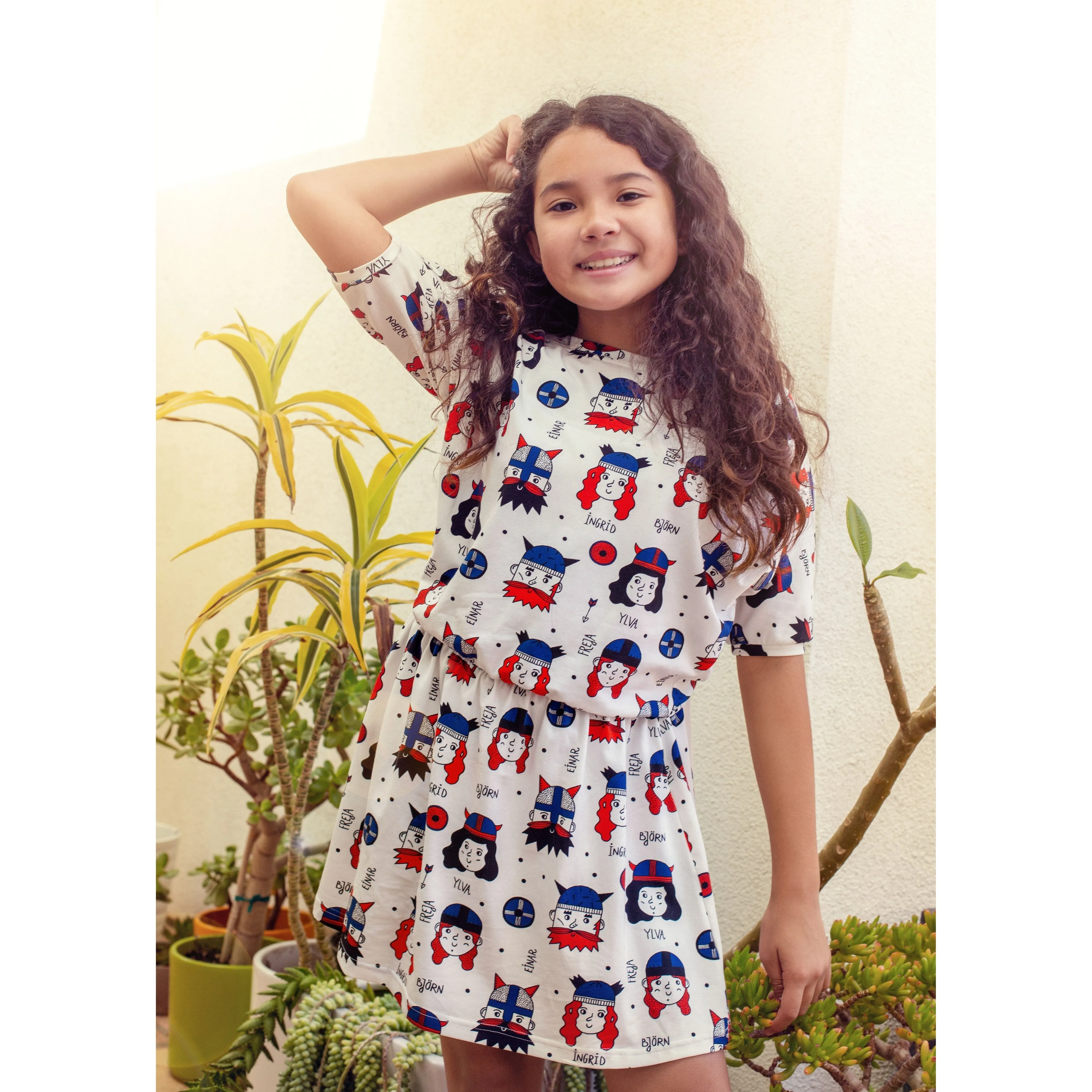 Vikings Short Sleeve Dress - 1 Left Size 9-11 years