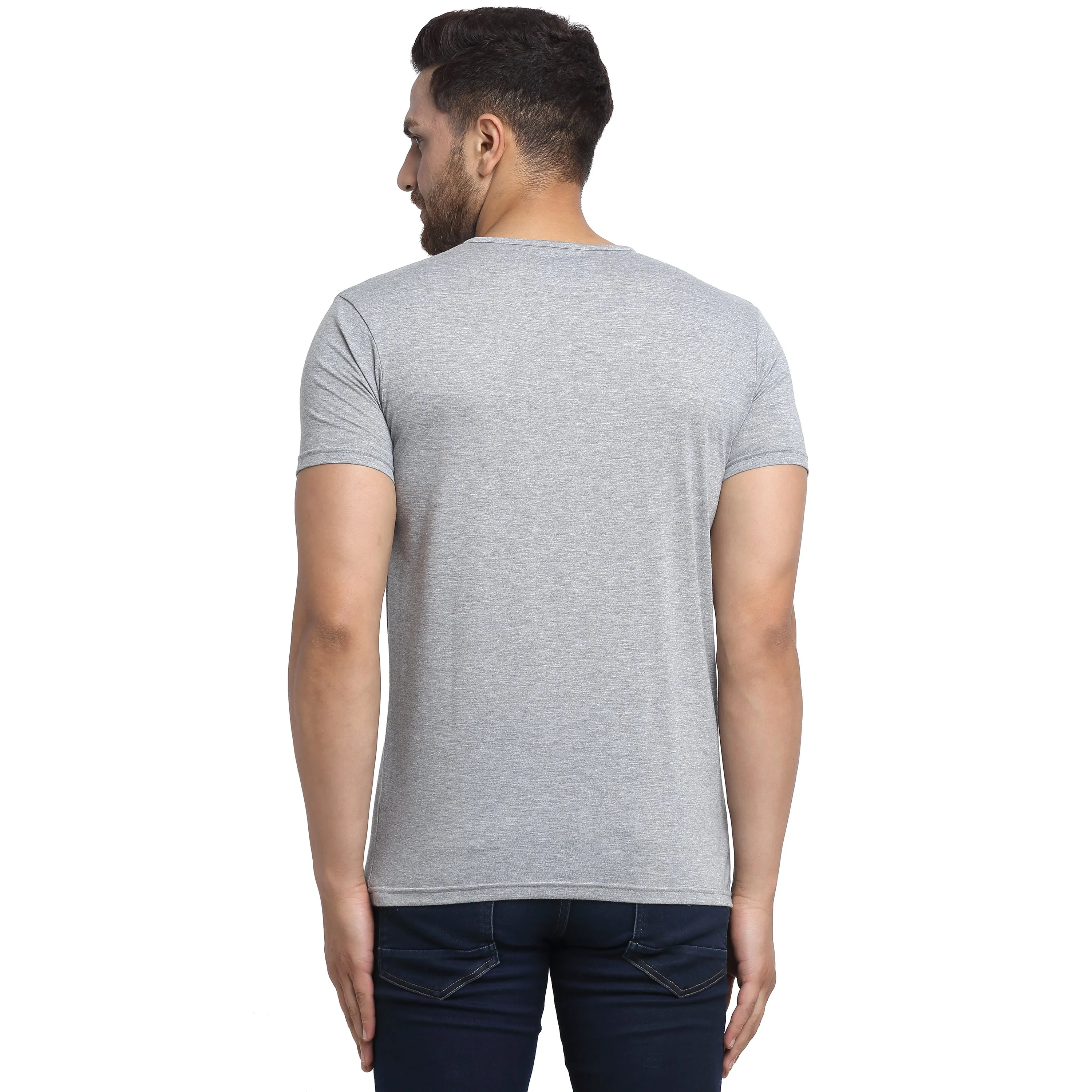 Vimal Jonney Round Neck White T-shirt For Men's