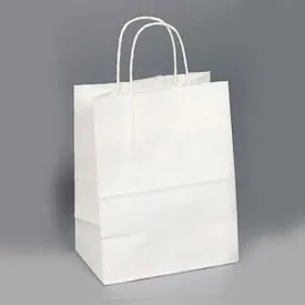 White Kraft Shopping Bags - 8.00" x 4.75" x 10.25"