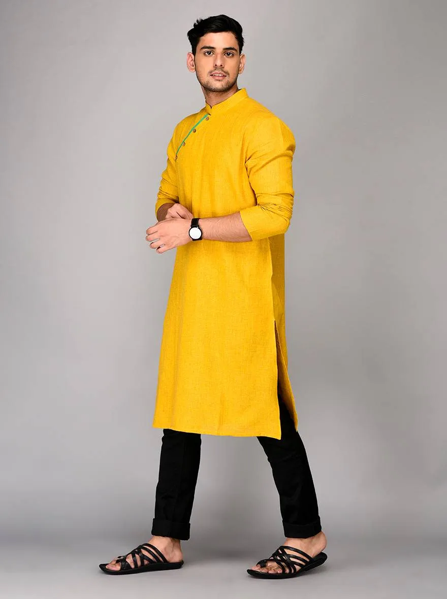 Yellow Solid Kurta | Azania