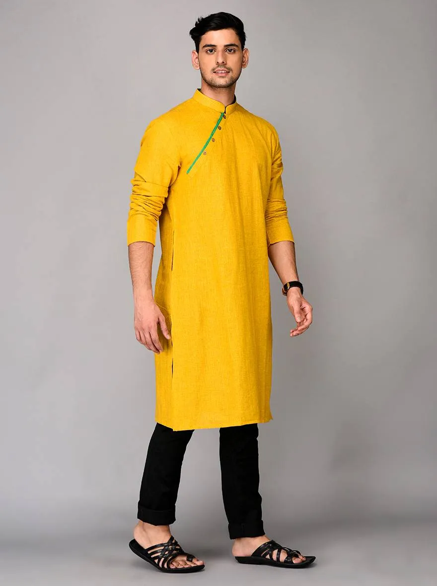 Yellow Solid Kurta | Azania