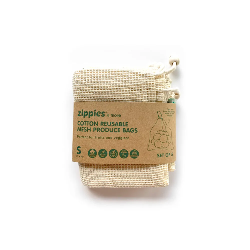 Zippies Cotton Mesh Produce Bags: Small - Pack of 5