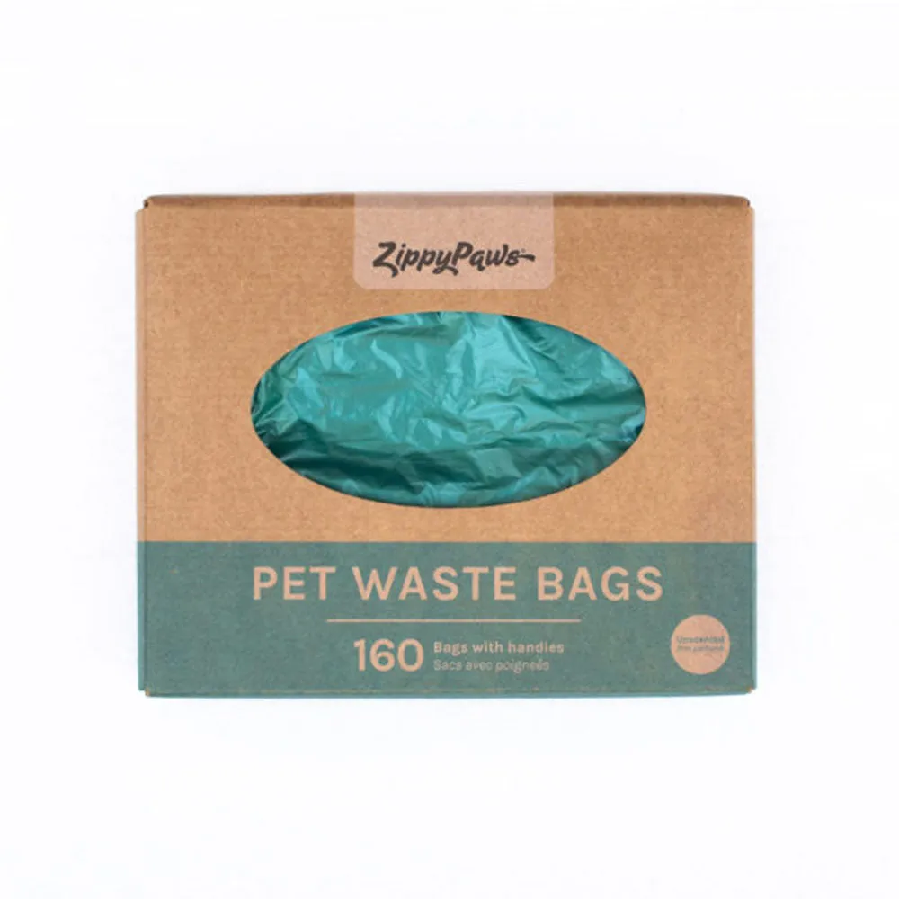 Zippypaws Pet Waste Bags Unscented Green 160pcs