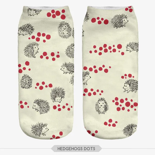 Zohra New arrival Snow White Samoyed Full Print Sock Women Men Low Cut Ankle Sock Cotton Hosiery Slippers Casual Socks